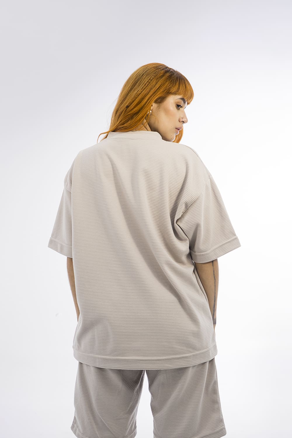 Basics Texture t-shirt - 8306 SAND